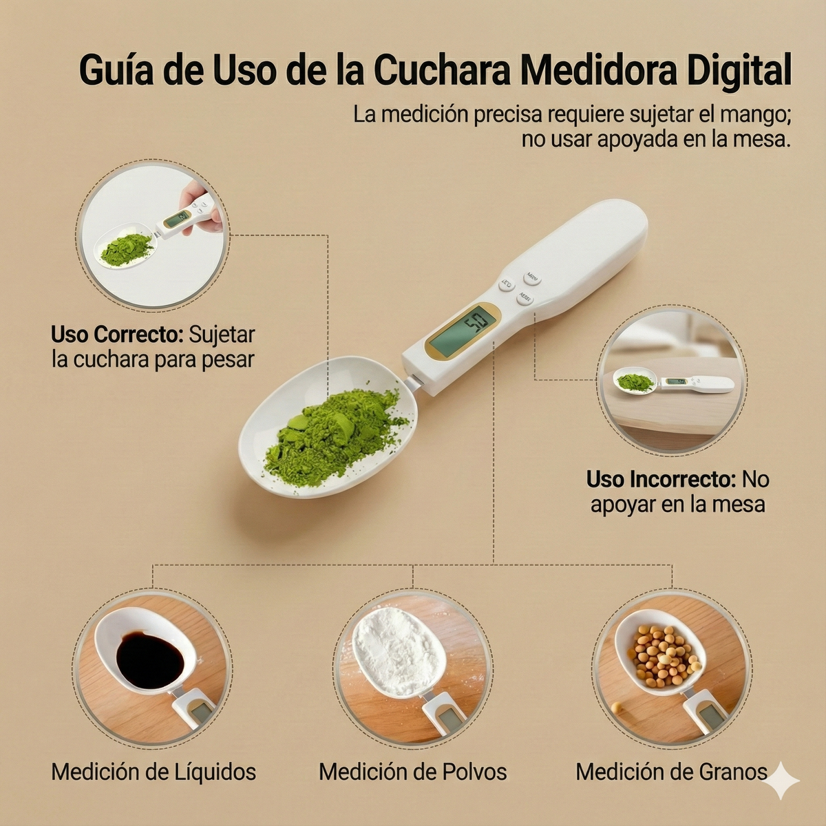 Cuchara Medidora Digital con Báscula LCD
