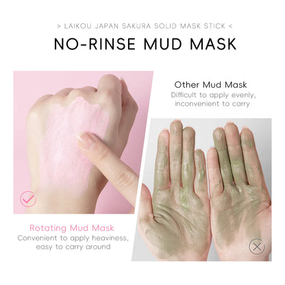 Stick Mascarilla de Arcilla LAIKOU Sakura - Limpieza Profunda, Control Grasa y Puntos Negros. Reduce Poros e Hidrata. (45g)