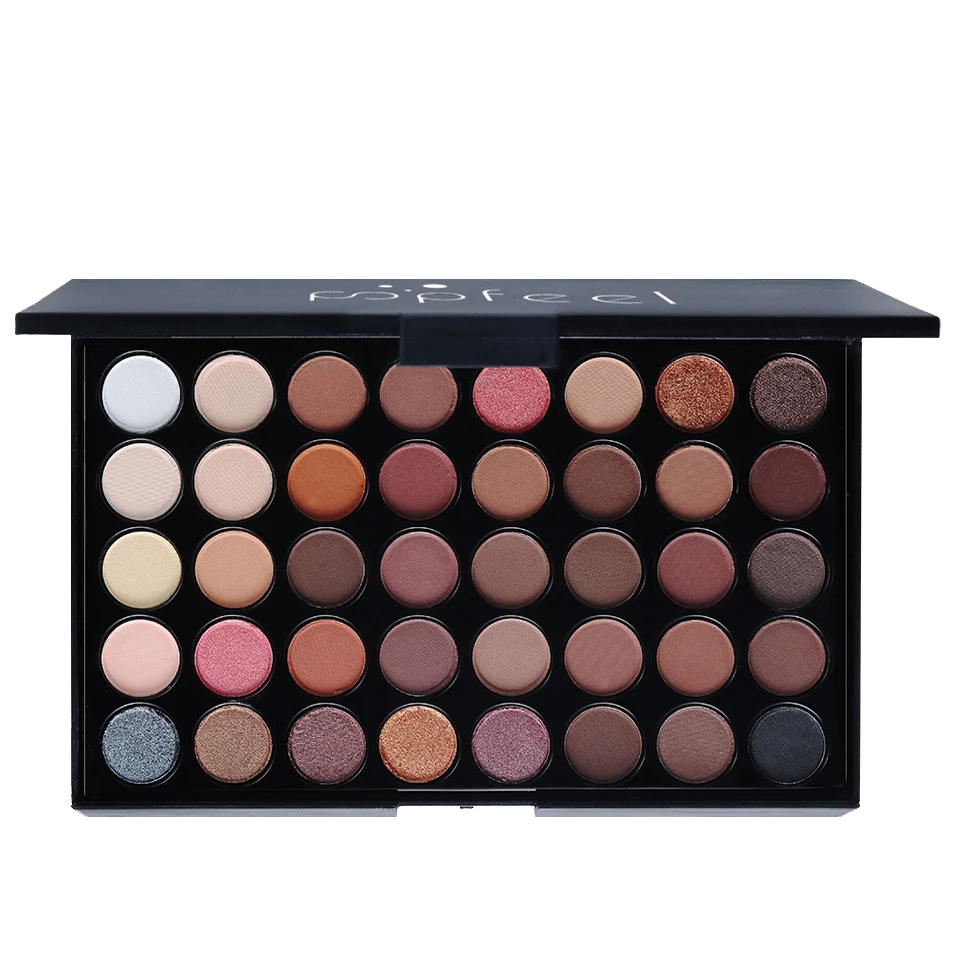 Paleta de Sombras POPFEEL (40 Colores) - Larga Duración y Fácil Aplicación. Incluye Tonos Nude, Marrones y Rosas.