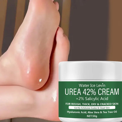 Crema Reparadora Pies y Manos 42% Urea + 2% Ácido Salicílico - Exfoliante Intensivo para Callos, Durezas y Talones Agrietados, Hidratación Profunda