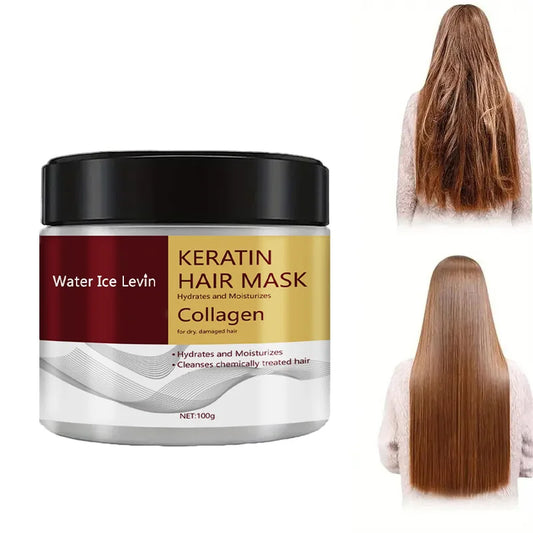 Mascarilla Capilar de Colágeno y Queratina - Reparación Intensiva de Daño y Frizz. Controla la Grasa e Hidrata. Cabello Suave y Liso.