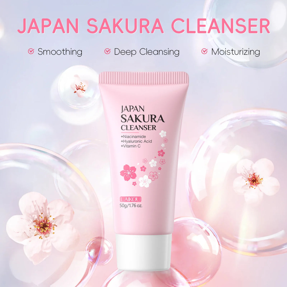 Laikou Sakura Whitening Facial Cleanser (Espuma/Leche Limpiadora Facial de Sakura)