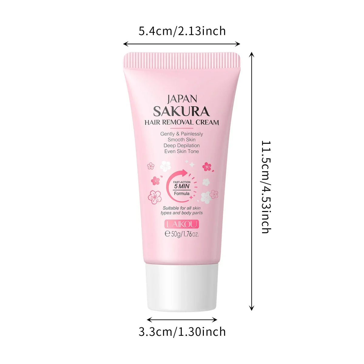 Crema Depilatoria Indolora LAIKOU: Fórmula Suave para Zonas Íntimas con Inhibidor del Crecimiento.