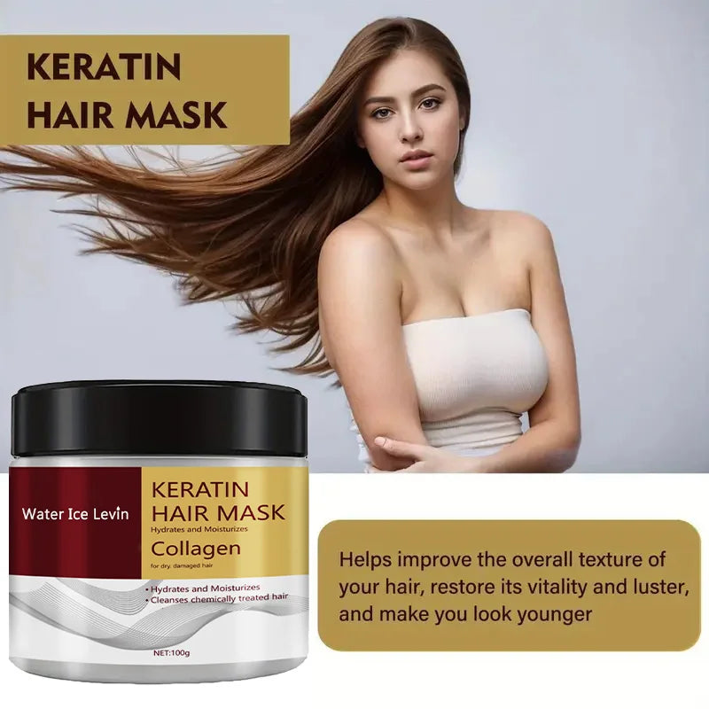 Mascarilla Capilar de Colágeno y Queratina - Reparación Intensiva de Daño y Frizz. Controla la Grasa e Hidrata. Cabello Suave y Liso.