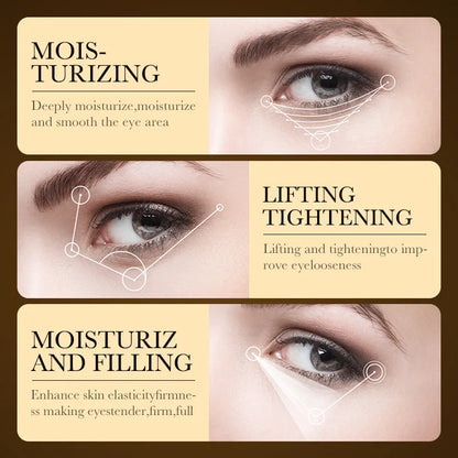 Crema Contorno de Ojos con Oro 24K y Ácido Hialurónico - Tratamiento Reafirmante para Reducir Ojeras, Bolsas y Arrugas.