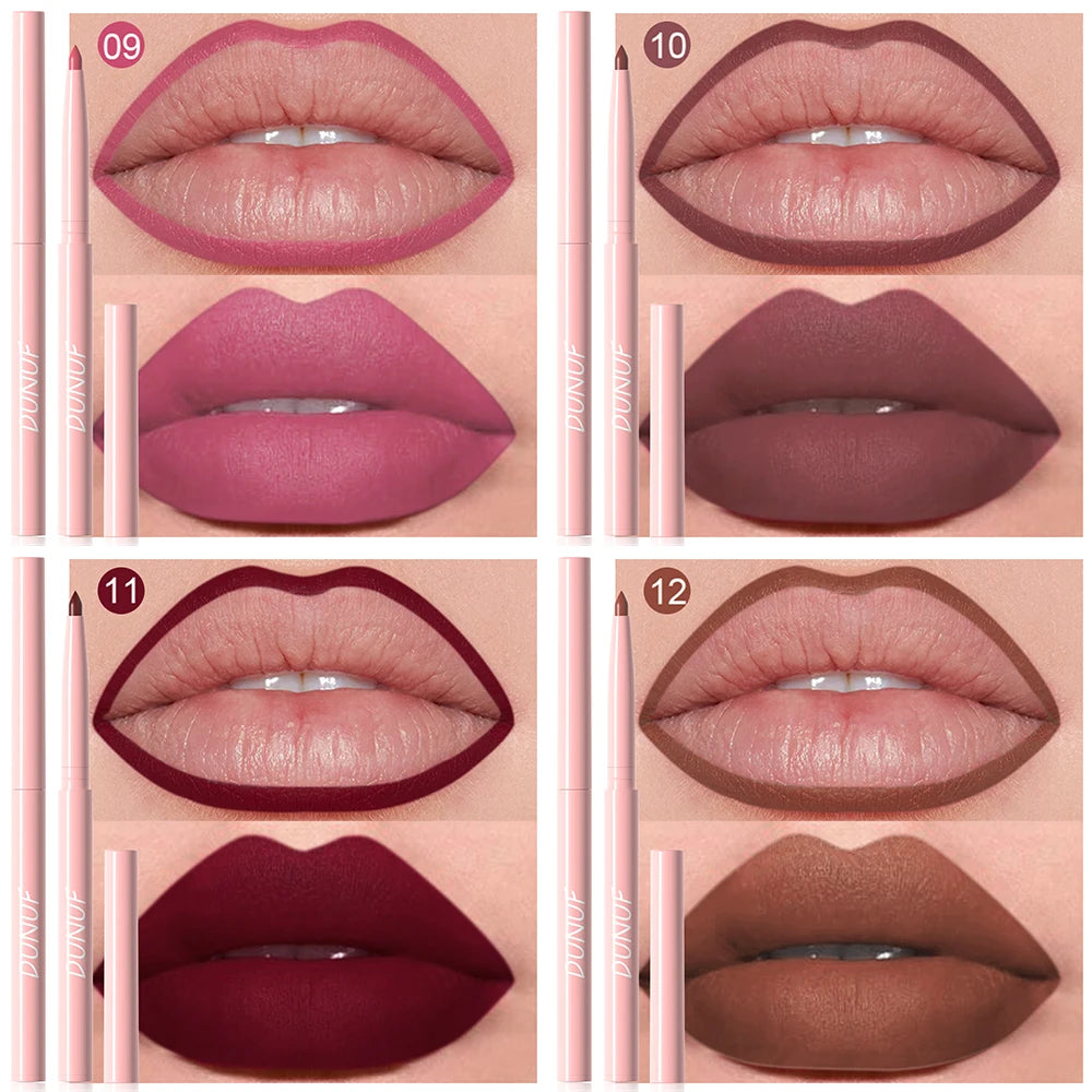 Kit de 6 Perfiladores de Labios (Lip Liner) - Larga Duración, Waterproof y Alta Pigmentación. Fácil de Aplicar, No se Desvanece.