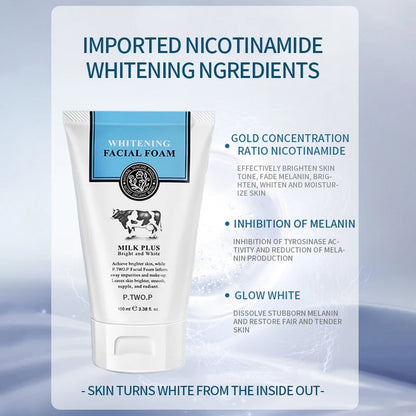 Limpiador Facial Blanqueador PTWOP (Espuma) - Limpieza Profunda, Control Grasa, Acné y Minimiza Poros. Hidratante y Exfoliante.