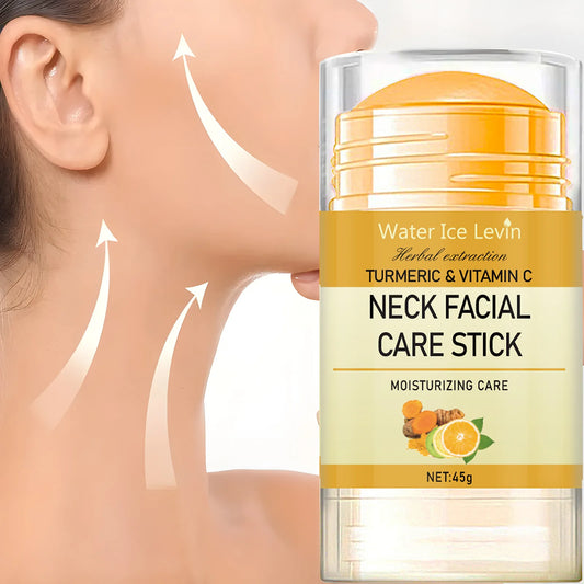 Stick Facial y de Cuello con Cúrcuma y Vitamina C - Lifting Antiedad, Reafirmante, Reduce Arrugas y Papada, Cuidado Blanqueador