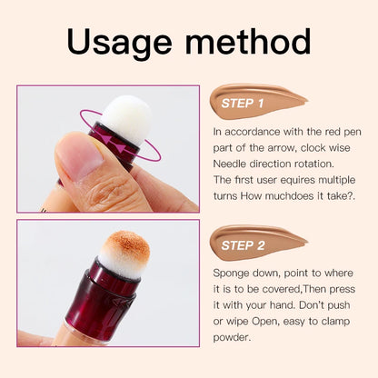 Corrector Líquido con Aplicador de Esponja - Cobertura Total de Ojeras, Acné y Manchas. Larga Duración e Hidratante.