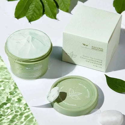 Mascarilla de Arcilla de Té Verde (Efecto Hielo) - Limpieza Profunda, Control Grasa y Puntos Negros. 120g (Incluye Aplicador)