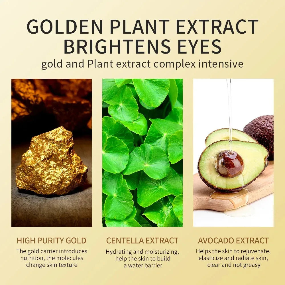 Parches para Ojos (60/120 Uds) con Aguacate y Oro - Tratamiento Hidratante y Reafirmante para Reducir Bolsas, Ojeras y Arrugas.