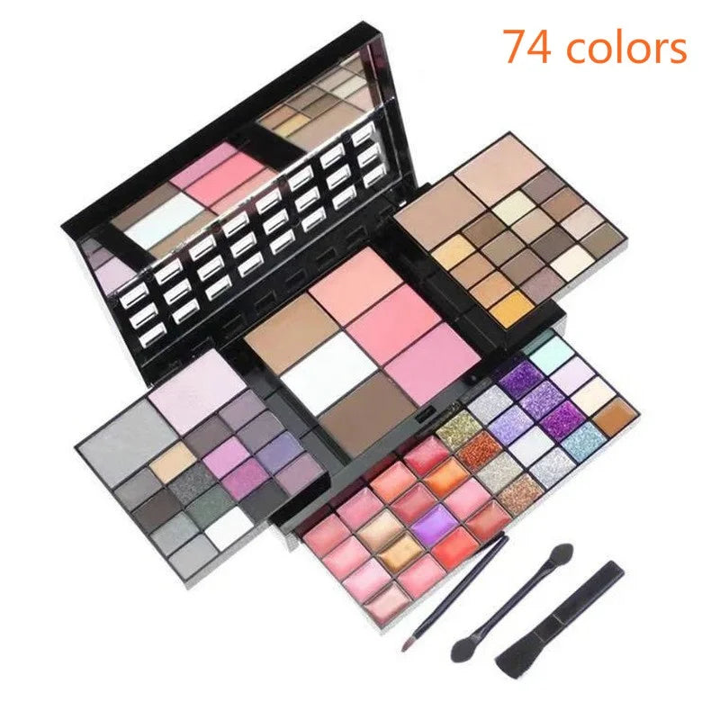 Paleta de Sombras Profesional (40/74/78 Colores) - Acabados Glitter y Mate. Larga Duración y Resistente al Agua. Kit de Maquillaje.