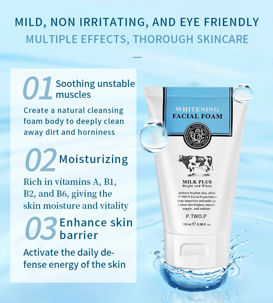 Limpiador Facial Blanqueador PTWOP (Espuma) - Limpieza Profunda, Control Grasa, Acné y Minimiza Poros. Hidratante y Exfoliante.