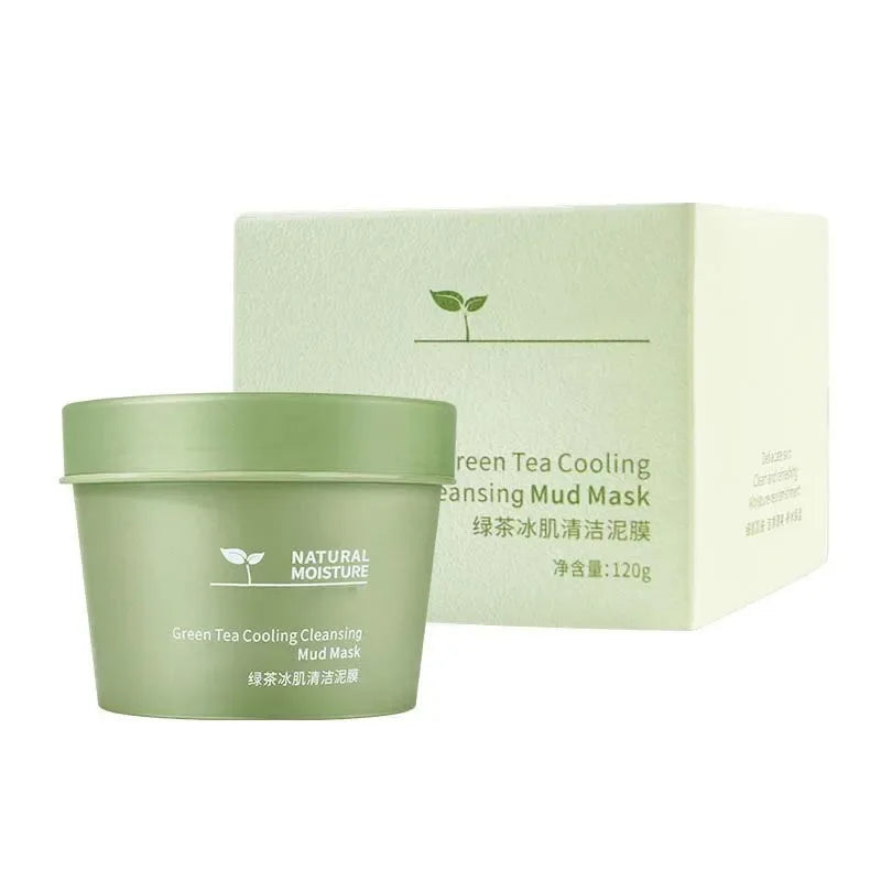 Mascarilla de Arcilla de Té Verde (Efecto Hielo) - Limpieza Profunda, Control Grasa y Puntos Negros. 120g (Incluye Aplicador)