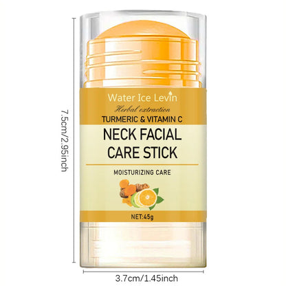 Stick Facial y de Cuello con Cúrcuma y Vitamina C - Lifting Antiedad, Reafirmante, Reduce Arrugas y Papada, Cuidado Blanqueador