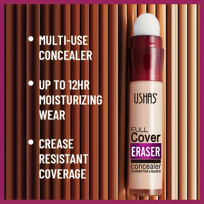 Corrector Líquido con Aplicador de Esponja - Cobertura Total de Ojeras, Acné y Manchas. Larga Duración e Hidratante.