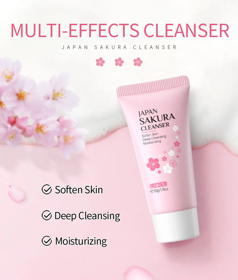 Laikou Sakura Whitening Facial Cleanser (Espuma/Leche Limpiadora Facial de Sakura)