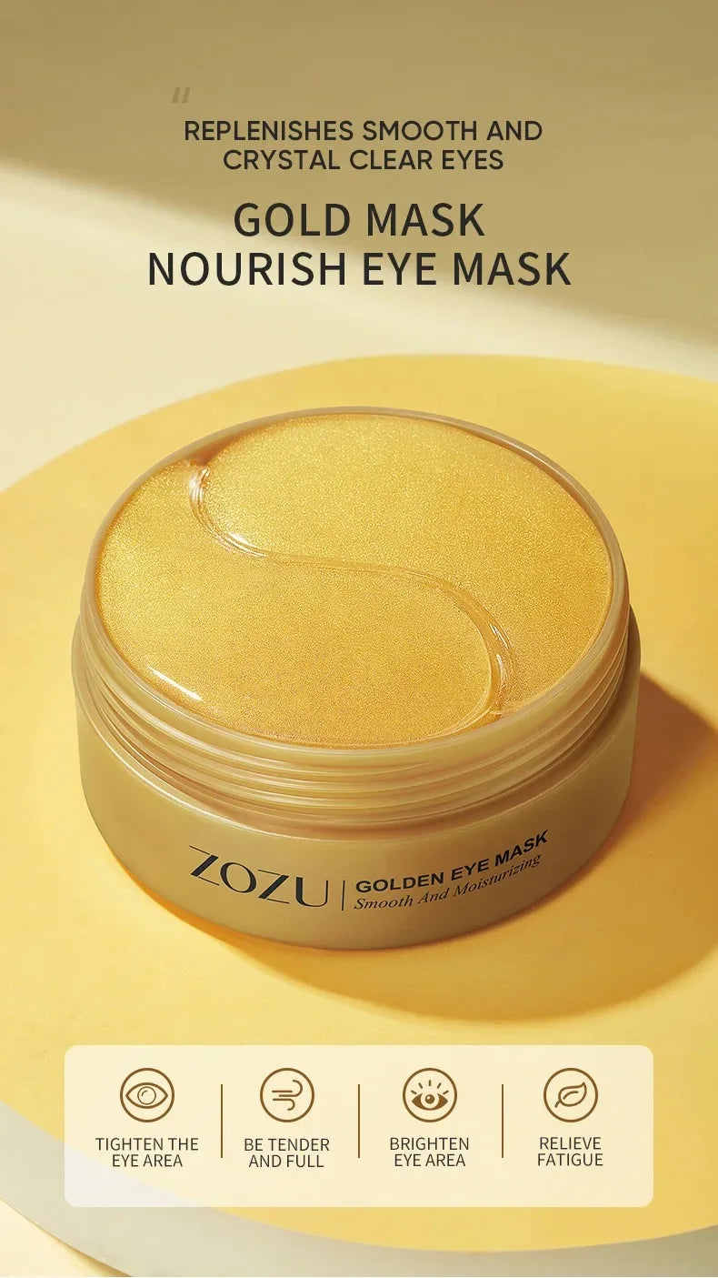Parches para Ojos (60/120 Uds) con Aguacate y Oro - Tratamiento Hidratante y Reafirmante para Reducir Bolsas, Ojeras y Arrugas.