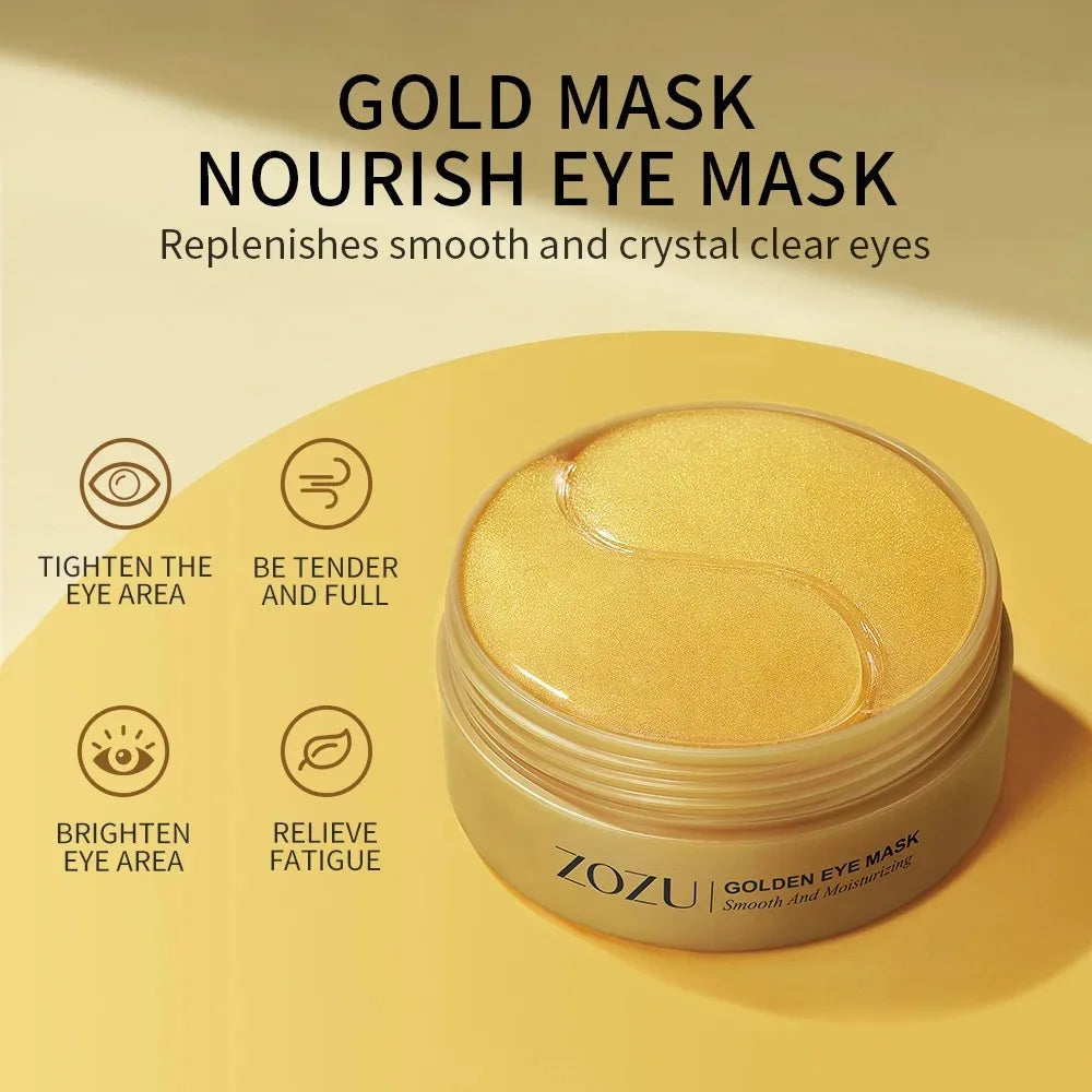 Parches para Ojos (60/120 Uds) con Aguacate y Oro - Tratamiento Hidratante y Reafirmante para Reducir Bolsas, Ojeras y Arrugas.