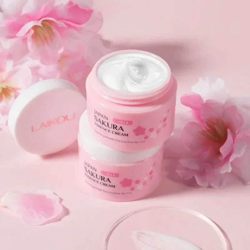 Crema Facial LAIKOU Sakura - Hidratante Profunda, Blanqueadora y Reparadora. Sella la Humedad y Controla la Grasa. Fórmula Suave.