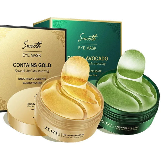 Parches para Ojos (60/120 Uds) con Aguacate y Oro - Tratamiento Hidratante y Reafirmante para Reducir Bolsas, Ojeras y Arrugas.