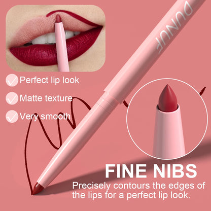 Kit de 6 Perfiladores de Labios (Lip Liner) - Larga Duración, Waterproof y Alta Pigmentación. Fácil de Aplicar, No se Desvanece.