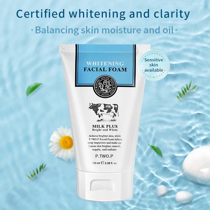 Limpiador Facial Blanqueador PTWOP (Espuma) - Limpieza Profunda, Control Grasa, Acné y Minimiza Poros. Hidratante y Exfoliante.