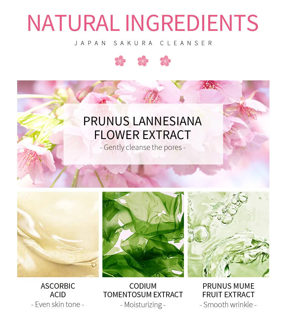 Laikou Sakura Whitening Facial Cleanser (Espuma/Leche Limpiadora Facial de Sakura)